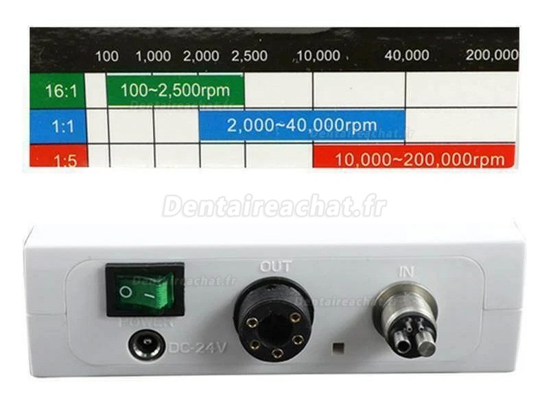 Moteur électrique sans balais CICADA E-Type dentaire avce lumiere